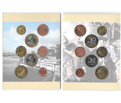 MALTA EURO PATTERN 2004 Trial Essai Probe UNC Set Of 8 Coins in Folder. B20