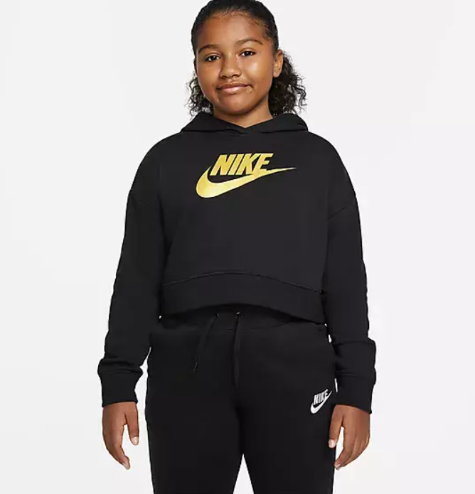 nike crop jumper black