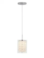 Artika PDT-1CC Crystal Cube 1-Light 5.5-Watt LED Mini Pendant Light in Chrome