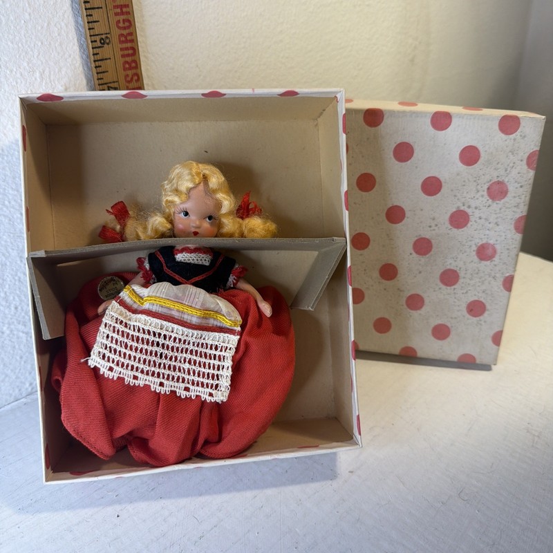 Vintage #169 Goose Girl, bisque Nancy Ann Storybook Doll, Nursery Rhyme Series