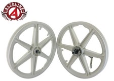 ALTALINE 20” GT Style BMX Mag Wheel White 6-Spoke Front or Rear Coaster 3/8 Axle