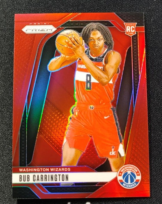 Bub Carrington 2024-25 Panini Prizm Red Prizm 023/299 RC #244
