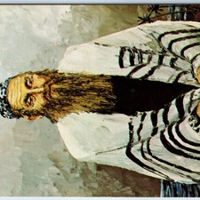 1972 Morris Katz Jewish Rabbi  Man of Vision  Painting Print Judaism PC Vtg A235