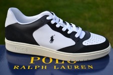 Image of POLO RALPH LAUREN BNIB Mens Sneakers POLO CRT LUX SK LTL Black / White UK 8 / 42