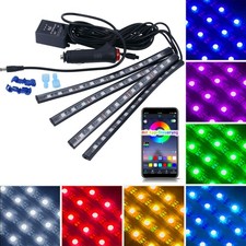 4 x LED RGB Fussraum Innenraum Beleuchtung Ambiente Atmosphäre Auto KFZ | App