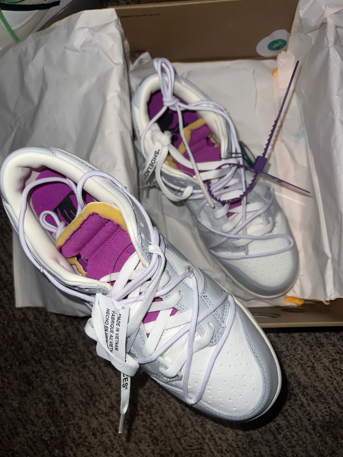 OFF WHITE X NIKE Nike Dunk Low x Off White 'Lotto 3 di 50' Taglia 10 DS Nuove