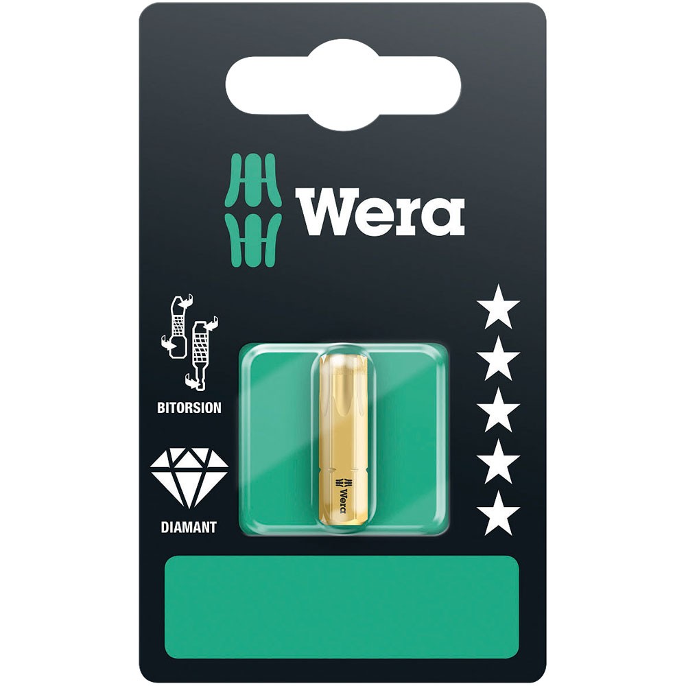 Wera Premium Plus BiTorsion 1/4in Hexagon Drive Torx Bit TX40 x 25