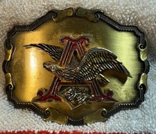ANHEUSER-BUSCH VINTAGE 1981 Belt Buckle with Eagle Logo, Raintree USA See Pics