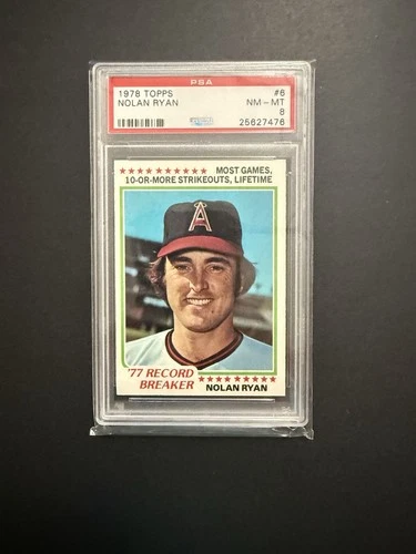 1978 Topps - Record Breaker Nolan Ryan #6 PSA 8