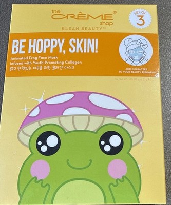 The Crème Shop Korean Skin Care Be Hoppy Skin Animated Frog Face Mask Box Of 3