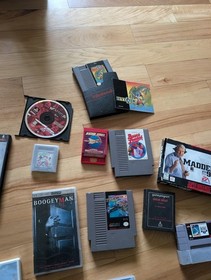 Video Game Lot Of 13 Nintendo Super NES Atari PSP PlayStation Gameboy Pc