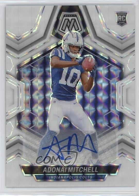 2024 Panini Mosaic Rookies Prizm Adonai Mitchell #350 Rookie Auto RC 12h1