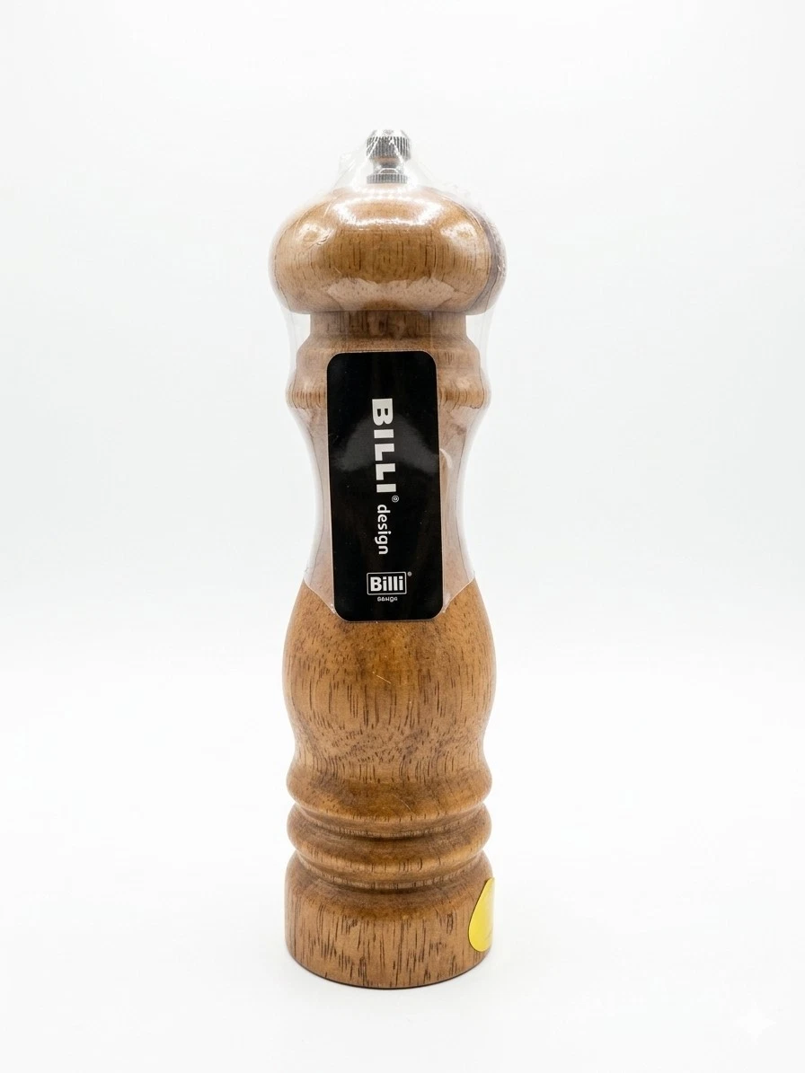 Premium Billi Design Acacia Wood Pepper Grinder -8" Manual Spice Mill - Thailand