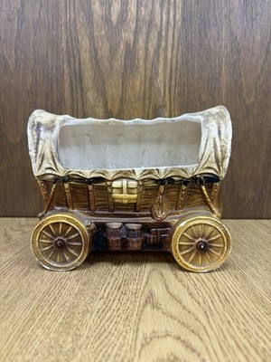 Vintage Covered Wagon Planter C-9209 Rare Wild West Oregon Trail 70s NAPCOWARE