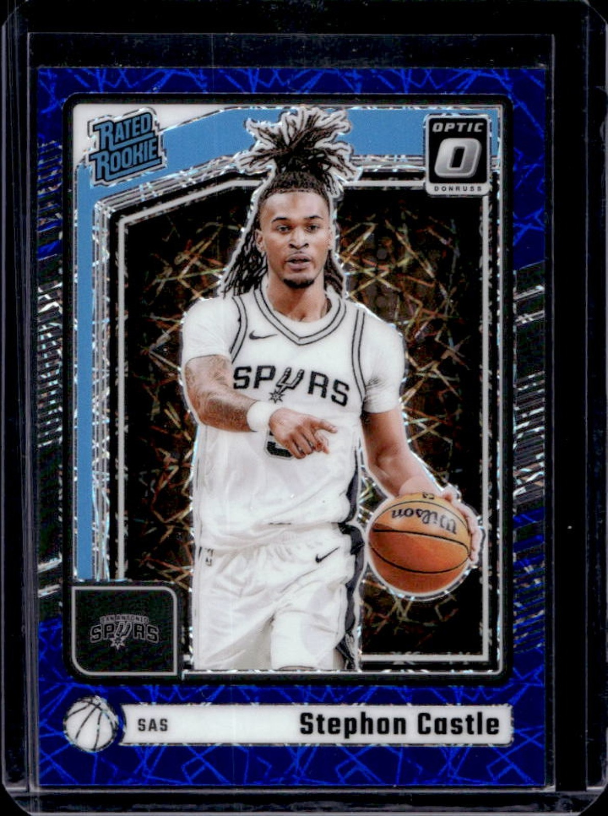 2024-25 Donruss Optic Stephon Castle Rated Rookie Blue Velocity RC #254 Spurs