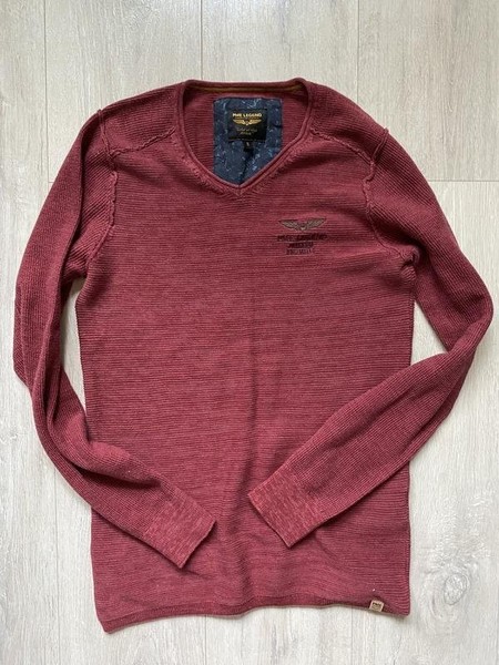 Men PME Legend Sweater Burgundy Cotton 36 / S / 44