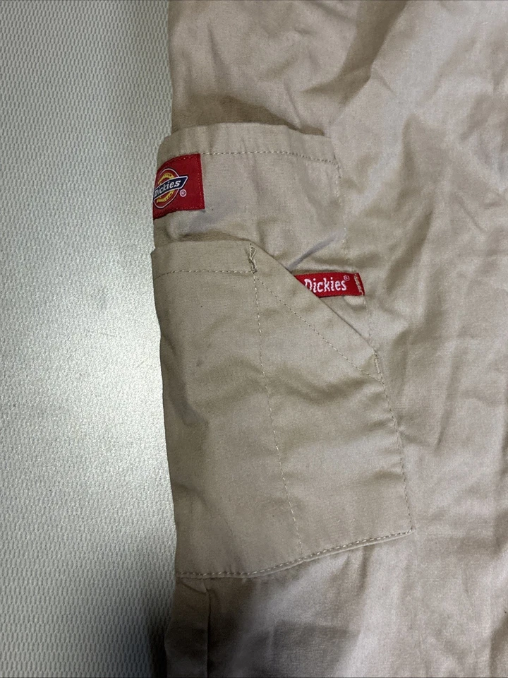 Pantalones Médicos Dickies Every Day Caqui Beige Carga Unisex Talla Pequeña Alta Foto 4 de 4
