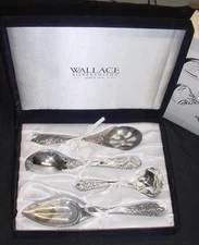 Wallace Silversmith Baroque Four-Piece Hostess Serving Set, Mint. Never Used