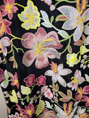 Floral Embroidered Sheath Short Dress Sam Edelman Sleeveless Bow Sz 10 - Picture 2 of 10