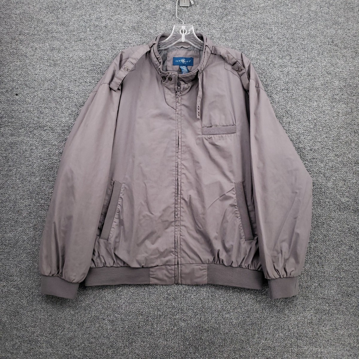 VINTAGE Towncraft Bomber Jacket Mens XL Gray Full Zip Lightweight
