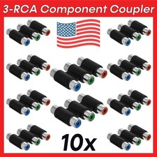 10 Pack 3 RCA Jack Coupler Component Video Cable Extender Adapter Connector Join