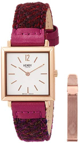 Henry London] Harris Tweed White Dial 26MM HL26-QM-0432 Red