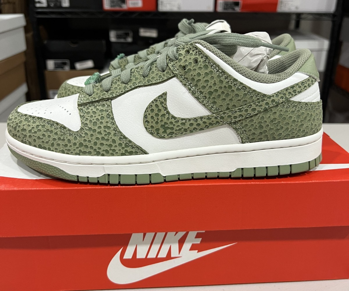 Size 10.5 Wmns- Nike Dunks Low Safari Oil Green Women's Sneakers