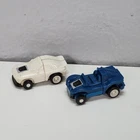 Vintage Takara 1984 G1 Transformers Mini Spies Lot White Porsche & Blue Buggy