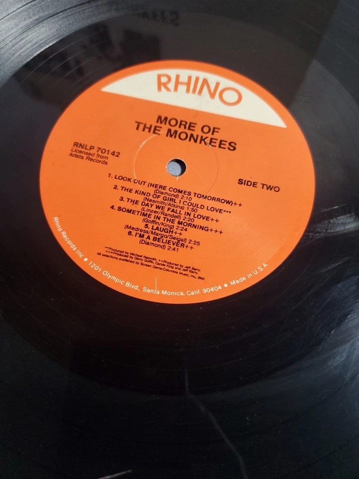 Rhino More Of The Monkees Vinyl LP 1986 Foto 4 de 4