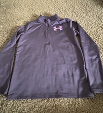 Under Armour UA Coldgear Girls Youth XL Pullover 1/4 Zip Plum Purple 