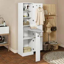 Storage Cabinet with Ironing Board Flip-top Ironing Board Cabinet with Storage