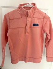 Vineyard Vines Boys Coral Pink Quarter Zip The Shep Shirt Size S 8-10