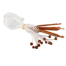 12pcs Carbonized Bamboo Afghan Tunisian Crochet Hook Weave Knitting Needles