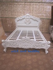 Small Double Size Mahogany French style WHITE Rococo Bed