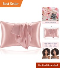 Soft Satin Pillowcases Set of 2 - Standard Size 20x26 Inch, Care for Hair Skin