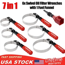 SPARKWHIZ 6 Size 7 PCS Adjustable Oil Filter Wrench Removal Tool 2-1/6" - 5-1/4"