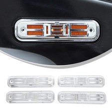 4pcs Gloss Silver Side Marker Grille Guard Cover Set Fits Hummer H2 2003-2009