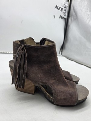 OTBT Shoes Womens Size 7.5 Brown Free Spirit Suede Peep Toe Sandals Booties