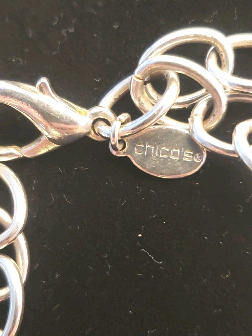 Chico's Chunky Silvertone Chain Statement Necklac… - image 7