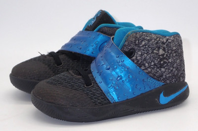 NIKE Kyrie Irving Child Toddler Size7 (7C) Sneaker Shoes Black & Blue WET LOOK