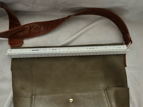 Antik Kraft Olive Hobo Bag Pockets Vegan Leather Bonus Bag Over Shoulder - Picture 15 of 19