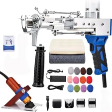 Rug Digital Tufting Gun Starter Kit Cut Pile Carpet Weaving Machine Kit & Yarn