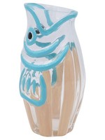INNA-Glas Blumenvase Fisch Vialo, Aus Glas, Blau-Beige-Klar, 23Cm, Ø12,5Cm