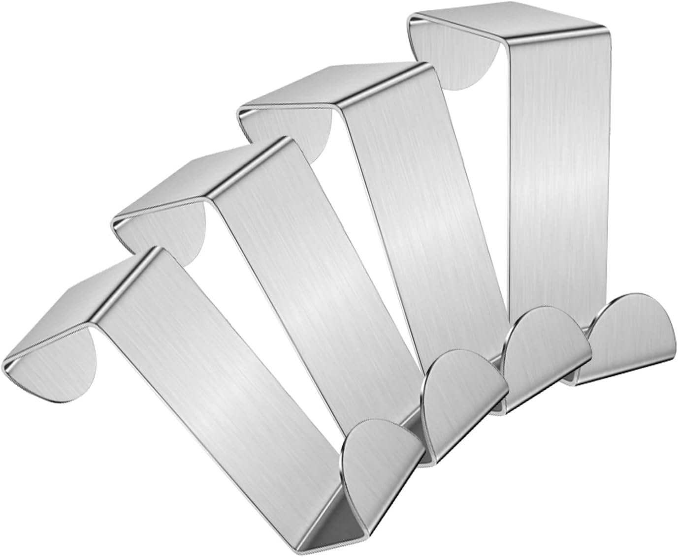 jeufun 4PCS Over Door Hanger, 40MM Stainless Steel Coat Hooks, Reversible Cupbo