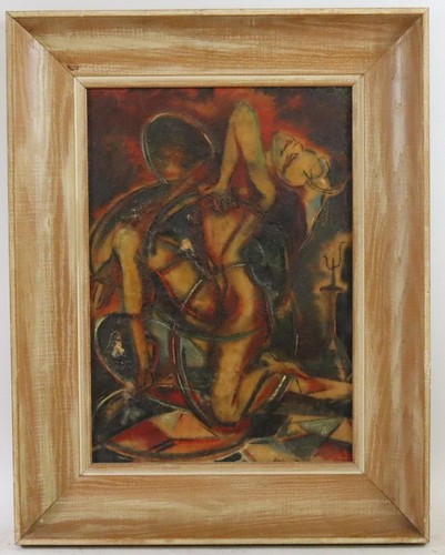 Art Deco Tänzerin Akt Ölgemälde signiert Helen MAI (1903-1995) (BM970)
