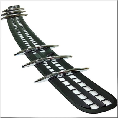CAR HOOD BIG AIR SCOOP DECORATION VENT COVER BLACK CHROME RACING