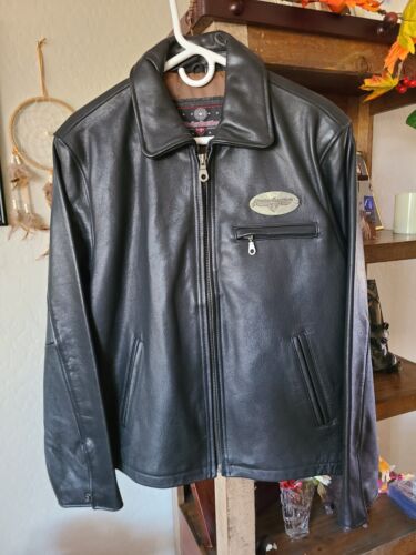 Harley-Davidson Cafe Motorcycles Biker Leather Jacket Size Medium- CLEAN - Picture 2 of 9
