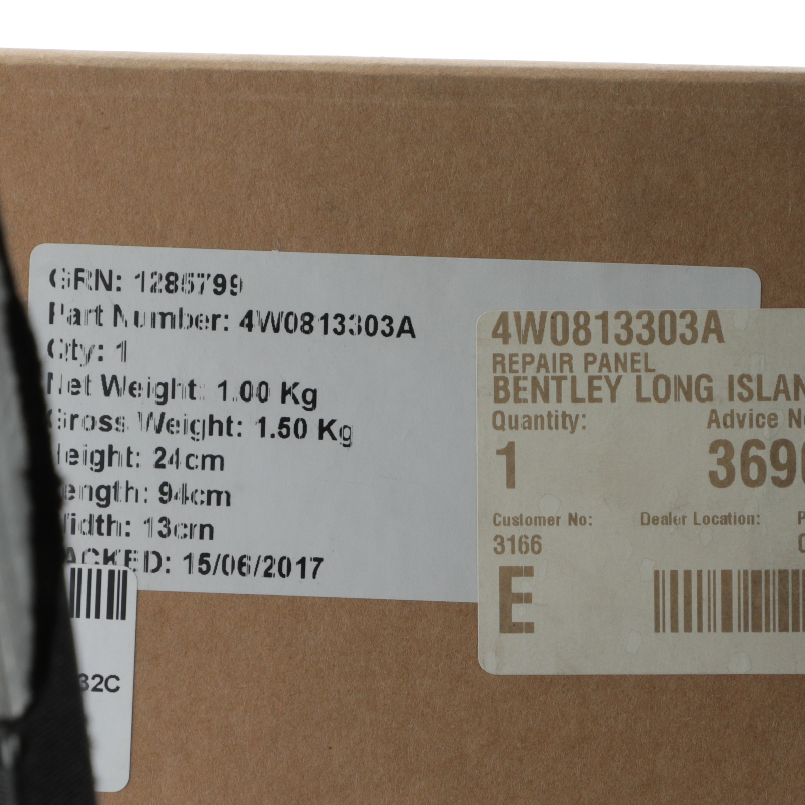 GENUINE BENTLEY Continental Rr Apron Inner Piece Section Repair Panel 4W0813303A
