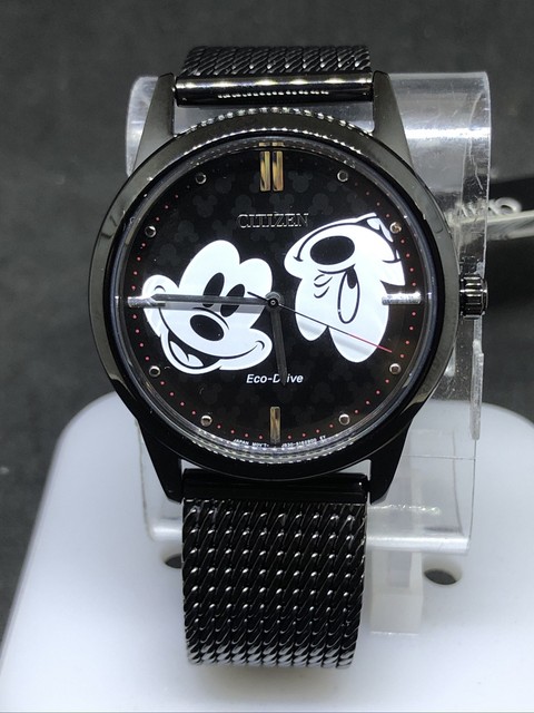 Citizen Mickey Mouse Unisex Watch Fe7065-52w Eco Drive Black Mesh Band 40mm for sale online | eBay