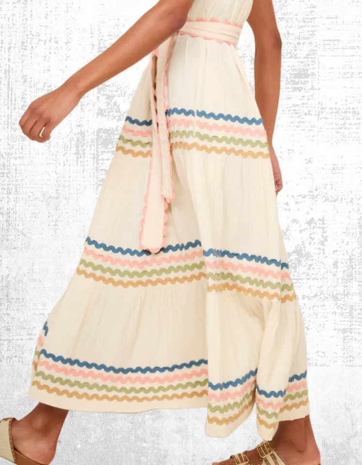 Vestido para mujer WYSE sin mangas Ric Rac en cinturón Luciella marfil/precio de venta sugerido por el fabricante 195 GBP Foto 4 de 4